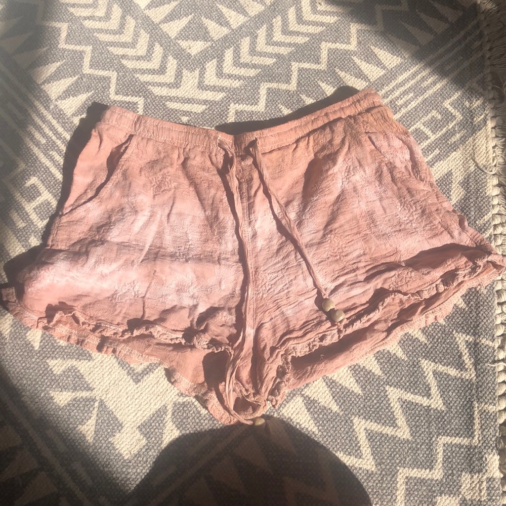 Embroidered Flowy Shorts